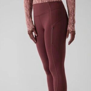 NWT Athleta Women's Rainier Tight - Size Medium - Color Decadent Chocolate